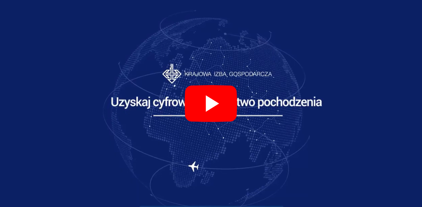 Logo KIG z napisem Uzyskaj cyfrowe świadectwo pochodzenia Logo KIG z napisem Uzyskaj cyfrowe świadectwo pochodzenia