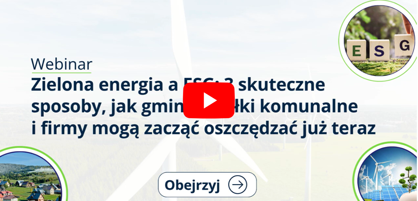 Plansza okładkowa webinaru Zielona energia a ESG