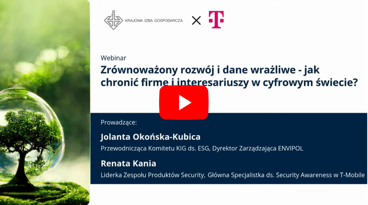 Plansza startowa webinaru Zr&oacute;wnoważony rozw&oacute;j i dane wrażliwe