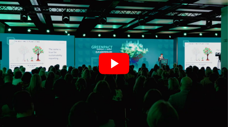 Wystąpienie eksperta przed pełną salą konferencji Greenpact w 2024 roku