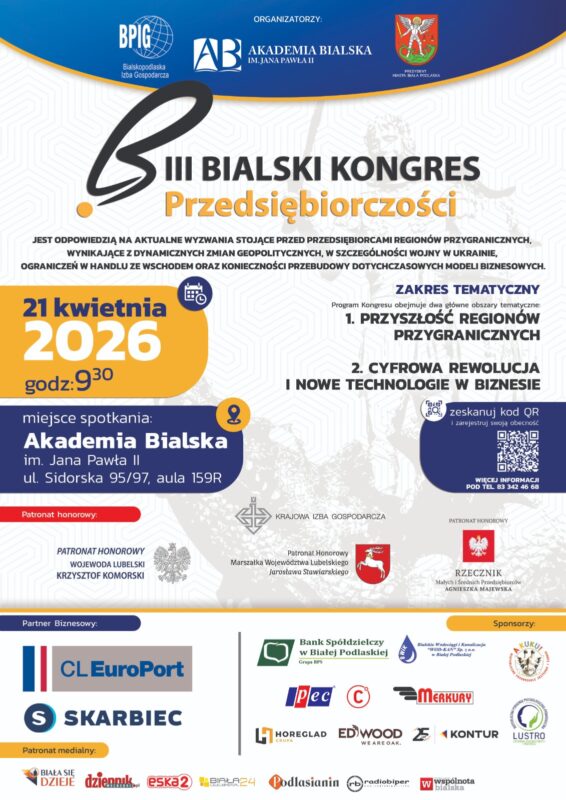 plakat Bialski Kongres Przedsiębiorczości 